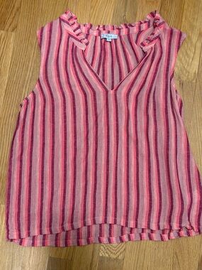 Rails Striped Sleeveless V-Neck Top XS